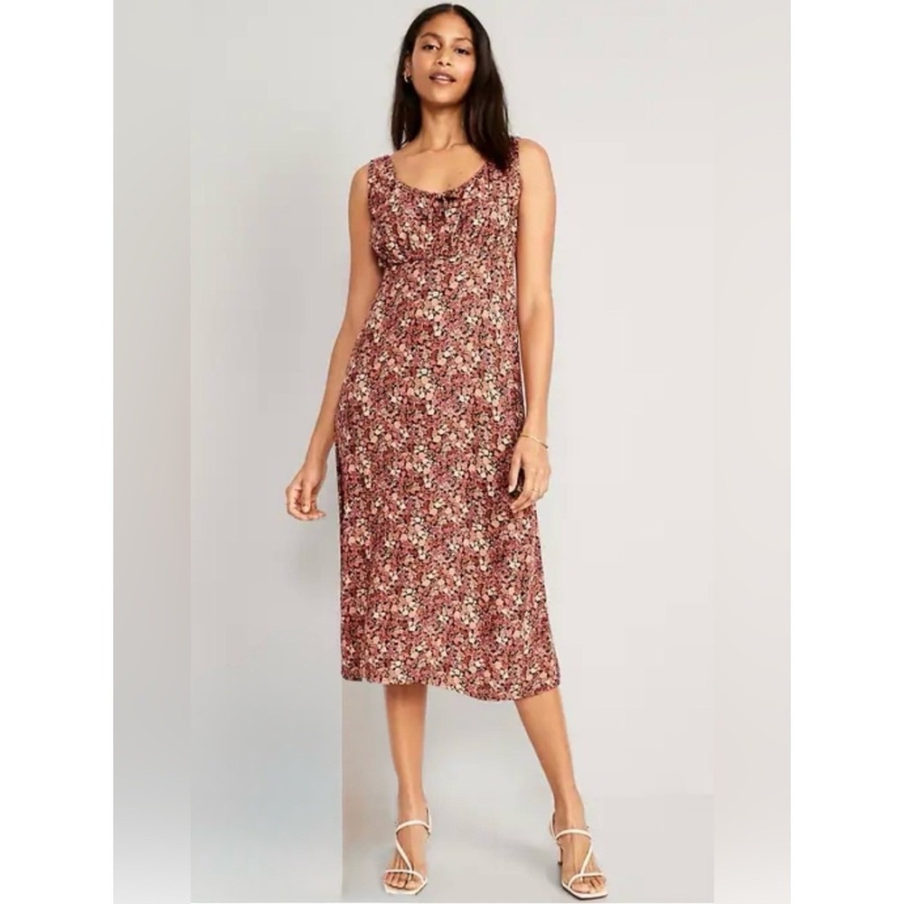 Old Navy Floral Maxi Peasant Dress Medium Cottage Garden Party Prairie Bohemian